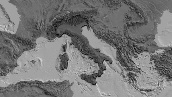 Nahaufnahme Des Italienischen Grenzgebiets Hervorgehoben Durch Eine Dunkle Überlagerung Auf — Stockfoto