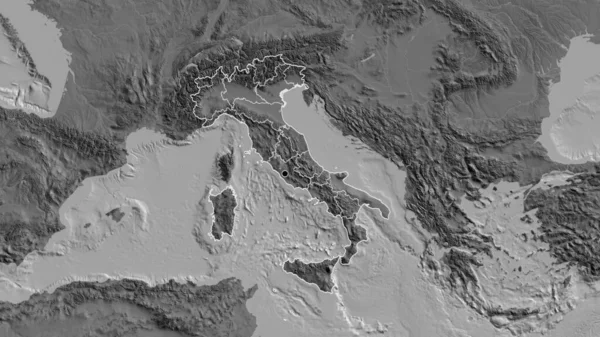 Nahaufnahme Des Italienischen Grenzgebiets Und Seiner Regionalen Grenzen Auf Einer — Stockfoto