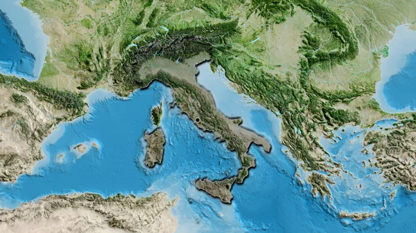 Close Área Fronteiriça Itália Destacando Com Uma Sobreposição Escura Mapa — Fotografia de Stock