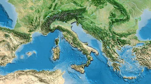 Κοντινό Πλάνο Της Παραμεθόριας Περιοχής Της Ιταλίας Δορυφορικό Χάρτη Σημάδι — Φωτογραφία Αρχείου