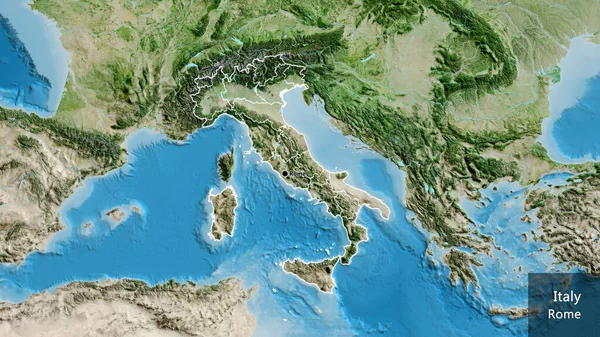 Primer Plano Zona Fronteriza Con Italia Sus Fronteras Regionales Mapa —  Fotos de Stock