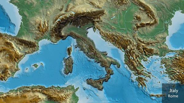 Γκρο Πλαν Της Παραμεθόριας Περιοχής Της Ιταλίας Σκούρα Επικάλυψη Ανάγλυφο — Φωτογραφία Αρχείου