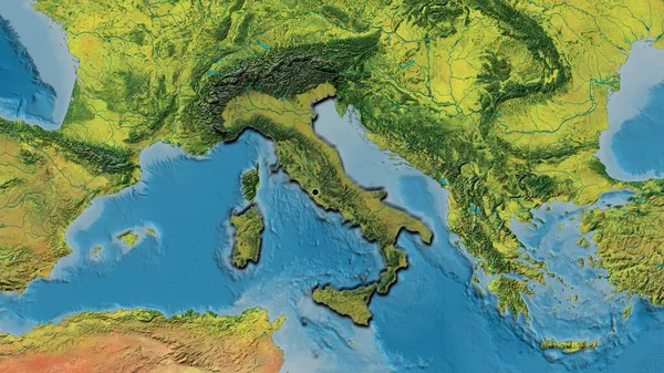 Primer Plano Zona Fronteriza Italia Destacando Con Una Oscura Superposición — Foto de Stock