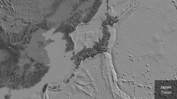 Крупный План Приграничной Зоны Японии Двухуровневой Карте Отличный Момент Скошенный — стоковое фото