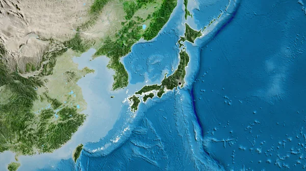 Gros Plan Zone Frontalière Japon Mettant Évidence Une Superposition Sombre — Photo