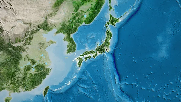 Gros Plan Sur Frontière Japonaise Ses Frontières Régionales Sur Une — Photo