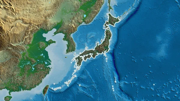 Gros Plan Zone Frontalière Japon Mettant Évidence Une Superposition Sombre — Photo