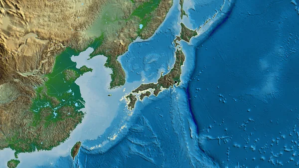 Primer Plano Zona Fronteriza Japón Destacando Con Una Oscura Superposición — Foto de Stock