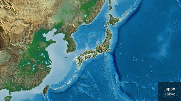 Gros Plan Sur Zone Frontalière Japon Ses Frontières Régionales Sur — Photo