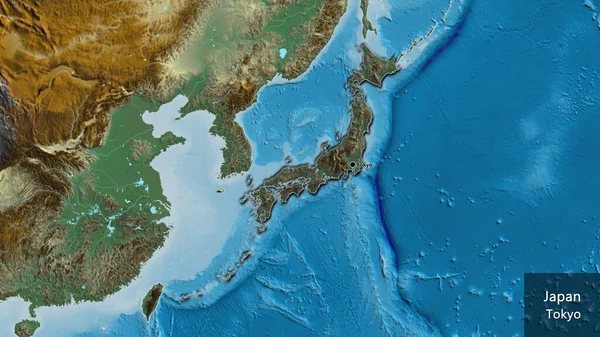 Gros Plan Zone Frontalière Japon Mettant Évidence Une Couverture Sombre — Photo
