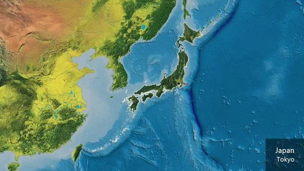 Gros Plan Zone Frontalière Japon Avec Une Superposition Sombre Sur — Photo