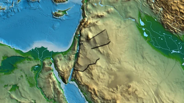 Gros Plan Zone Frontalière Jordanienne Mettant Évidence Une Superposition Sombre — Photo