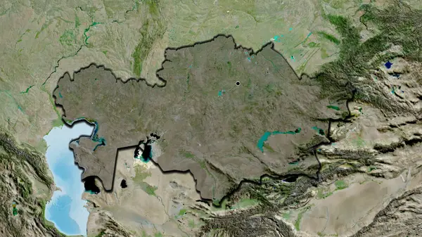 Close Van Het Grensgebied Van Kazachstan Met Een Donkere Overlay — Stockfoto