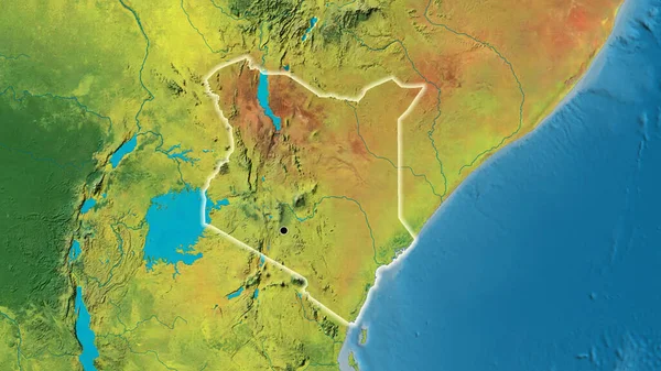 Close Van Het Grensgebied Met Kenia Een Topografische Kaart Hoofdpunt — Stockfoto