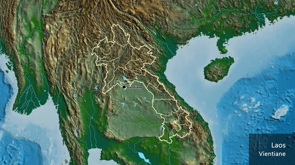 Plano Perto Zona Fronteiriça Laos Das Suas Fronteiras Regionais Num — Fotografia de Stock