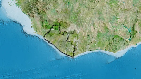 Крупный План Пограничной Зоны Либерии Спутниковой Карте Отличный Момент Скошенный — стоковое фото
