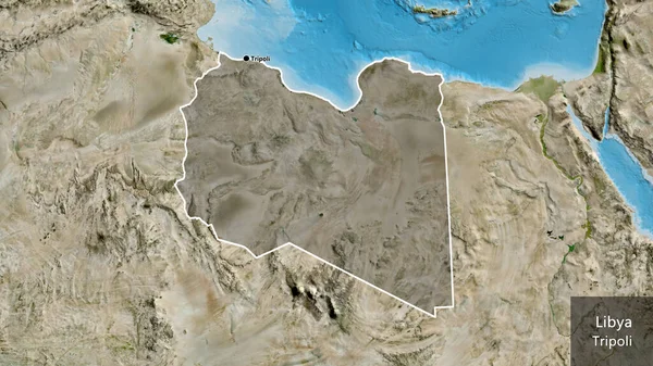 Κοντινό Πλάνο Της Παραμεθόριας Περιοχής Της Λιβύης Που Αναδεικνύεται Σκοτεινή — Φωτογραφία Αρχείου