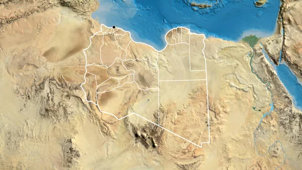 Κοντινό Πλάνο Της Μεθοριακής Περιοχής Της Λιβύης Και Των Περιφερειακών — Φωτογραφία Αρχείου