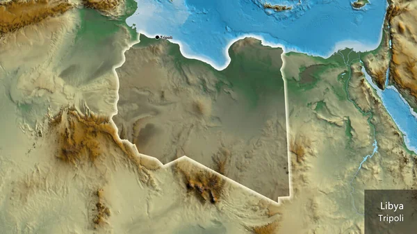 Γκρο Πλαν Της Μεθοριακής Περιοχής Της Λιβύης Σκοτεινή Επικάλυψη Ανάγλυφο — Φωτογραφία Αρχείου