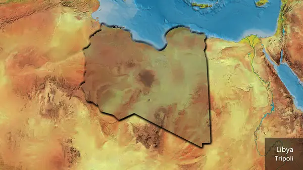 Κοντινό Πλάνο Της Παραμεθόριας Περιοχής Της Λιβύης Που Αναδεικνύεται Σκοτεινή — Φωτογραφία Αρχείου