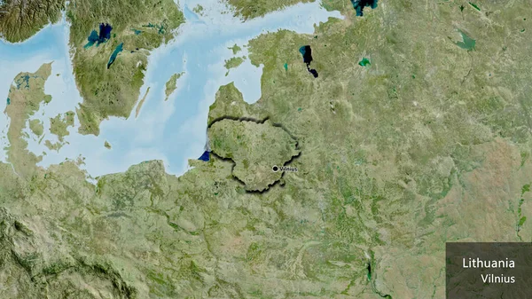 Close Van Het Grensgebied Van Litouwen Een Satellietkaart Hoofdpunt Bevelrijke — Stockfoto
