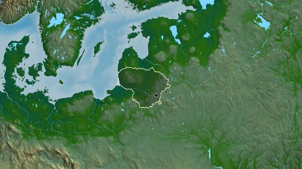Nahaufnahme Des Litauischen Grenzgebiets Hervorgehoben Durch Eine Dunkle Überlagerung Auf — Stockfoto