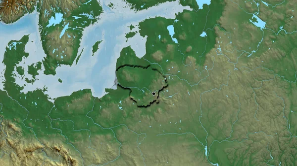 구제책 지도에서 리투아니아 지역의 사진입니다 국토의 가장자리를 — 스톡 사진