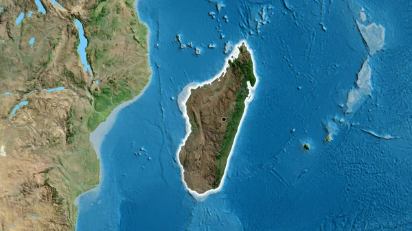 Gros Plan Zone Frontalière Madagascar Surbrillance Avec Une Couverture Sombre — Photo