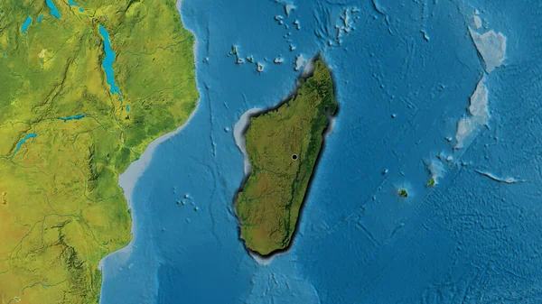 Primer Plano Zona Fronteriza Madagascar Destacando Con Una Oscura Superposición — Foto de Stock