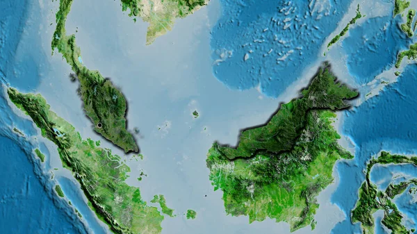 말레이시아 지역의 촬영은 지도에 오버레이로 조명되고 국토의 가장자리를 — 스톡 사진