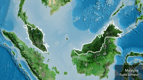 Primer Plano Zona Fronteriza Malasia Destacando Con Una Oscura Superposición —  Fotos de Stock