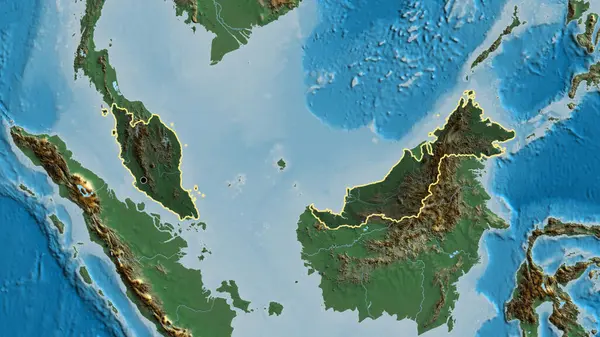 Gros Plan Zone Frontalière Malaisie Mettant Évidence Une Superposition Sombre — Photo