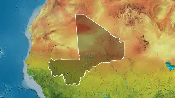 Close Van Het Mali Grensgebied Met Een Donkere Overlay Een — Stockfoto