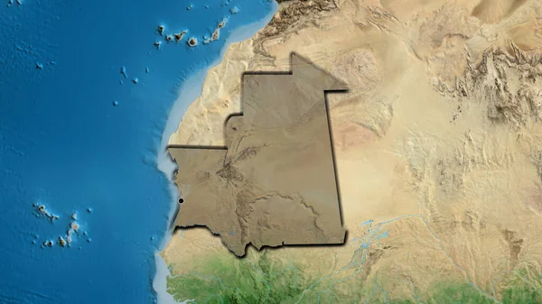 Primer Plano Zona Fronteriza Mauritania Destacando Con Una Oscura Superposición — Foto de Stock
