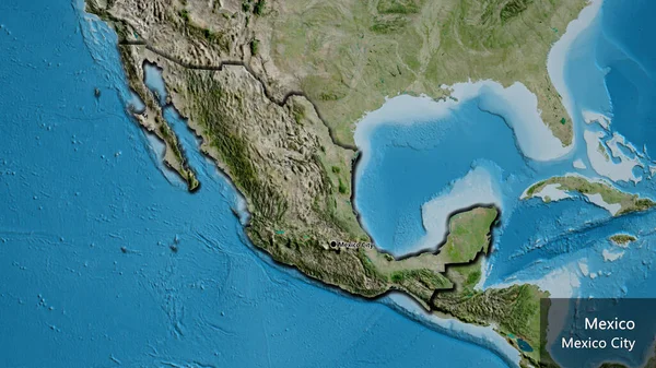 Primo Piano Della Zona Confine Del Messico Una Mappa Satellitare — Foto Stock