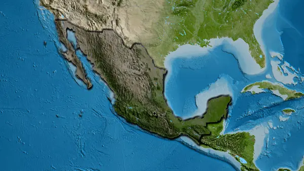 Nahaufnahme Des Grenzgebiets Mexiko Hervorgehoben Durch Eine Dunkle Überlagerung Auf — Stockfoto