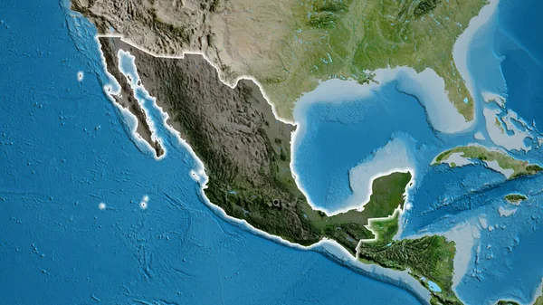 Meksika Sınır Bölgesinin Yakın Çekimleri Uydu Haritasında Koyu Bir Örtüyle — Stok fotoğraf