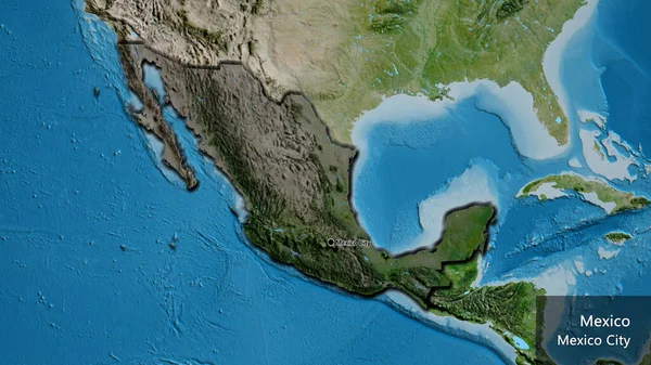 Közelkép Mexikói Határvidékről Amely Egy Sötét Felülettel Világít Egy Műholdas — Stock Fotó