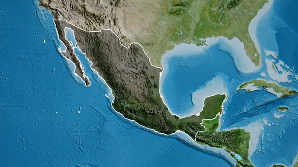 Close Mexico Border Area Highlighting Dark Overlay Satellite Map Titik — Stok Foto