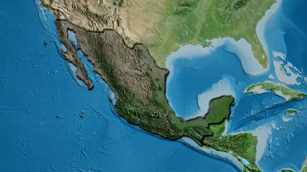 Крупним Планом Мексиканська Прикордонна Зона Підсвічується Темним Накладанням Супутникову Карту — стокове фото