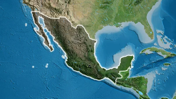 Close Área Fronteira México Destacando Com Uma Sobreposição Escura Mapa — Fotografia de Stock