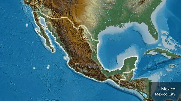 Primo Piano Della Zona Confine Del Messico Una Mappa Soccorso — Foto Stock