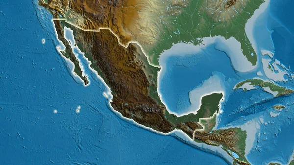 Gros Plan Région Frontalière Mexique Mettant Évidence Une Superposition Sombre — Photo