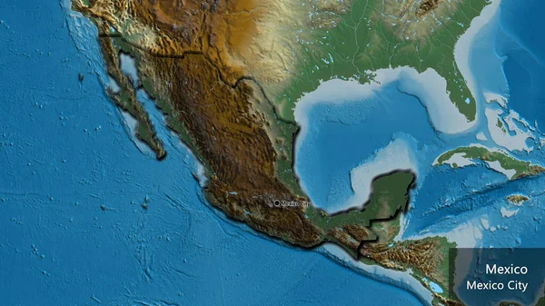 Close Mexico Border Area Highlighting Dark Overlay Relief Map Titik — Stok Foto