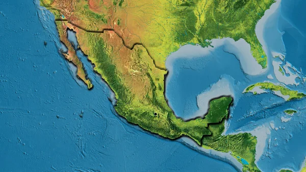 Bir Topografik Haritada Meksika Sınır Bölgesinin Yakın Çekimleri Ana Nokta — Stok fotoğraf