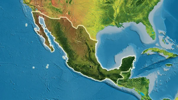 멕시코 지역의 촬영은 지형학 지도에 어두운 오버레이로 조명되고 있습니다 전국을 — 스톡 사진