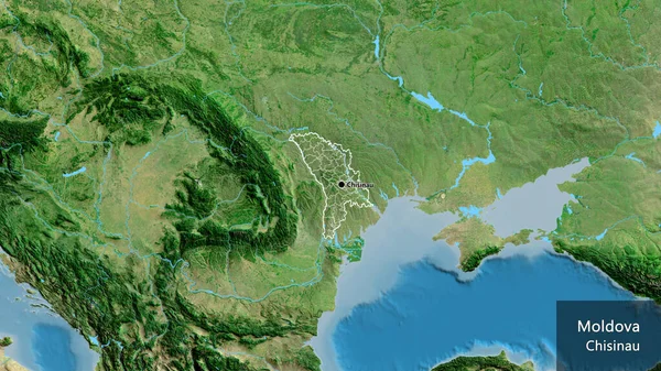 Primer Plano Zona Fronteriza Moldova Sus Fronteras Regionales Mapa Por —  Fotos de Stock