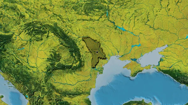 Nahaufnahme Des Moldawischen Grenzgebiets Hervorgehoben Durch Eine Dunkle Überlagerung Auf — Stockfoto