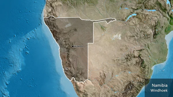 Primer Plano Zona Fronteriza Namibia Destacando Con Una Oscura Superposición —  Fotos de Stock