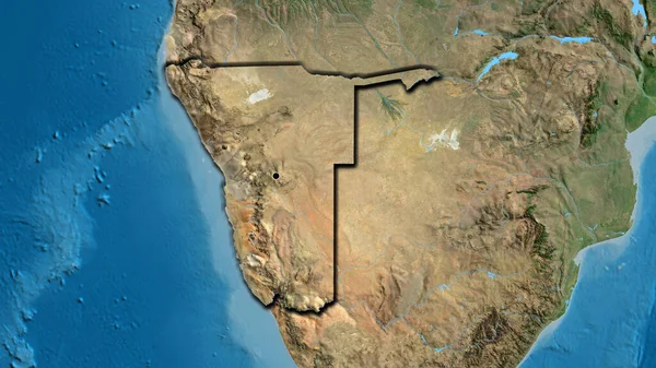 Крупный План Приграничной Зоны Намибии Спутниковой Карте Отличный Момент Скошенный — стоковое фото